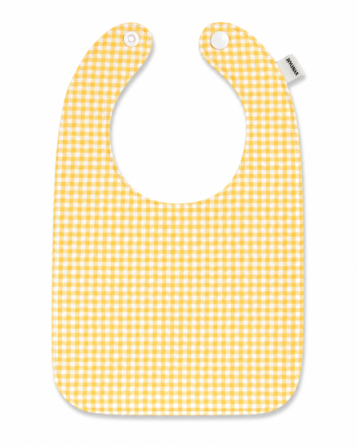 Babero Vichy Amarillo Bordado