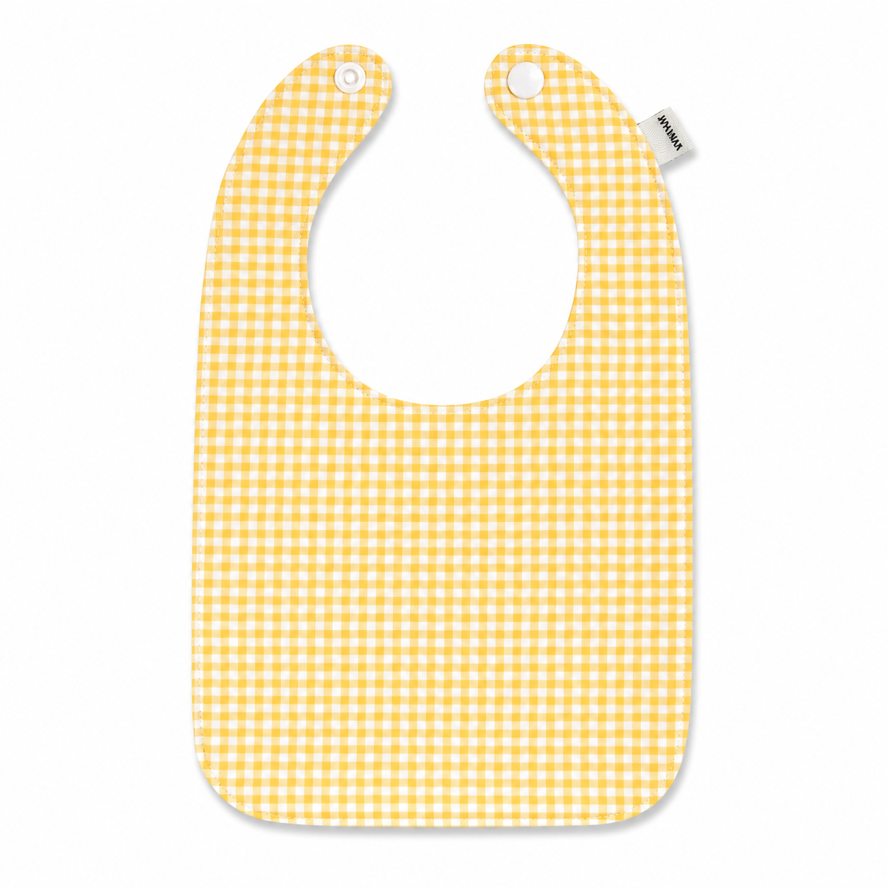 Babero Vichy Amarillo Bordado 1 Babero Vichy Amarillo Bordado