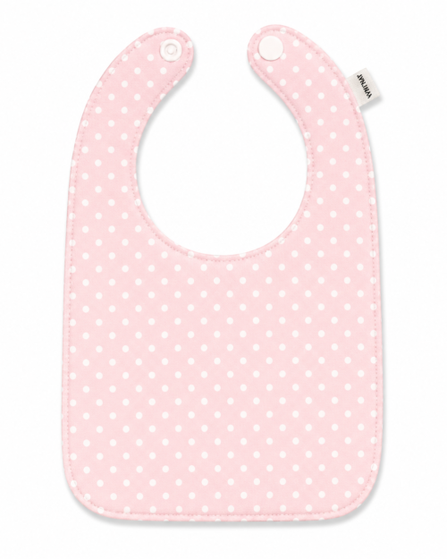 Babero Topos Rosa Bordado