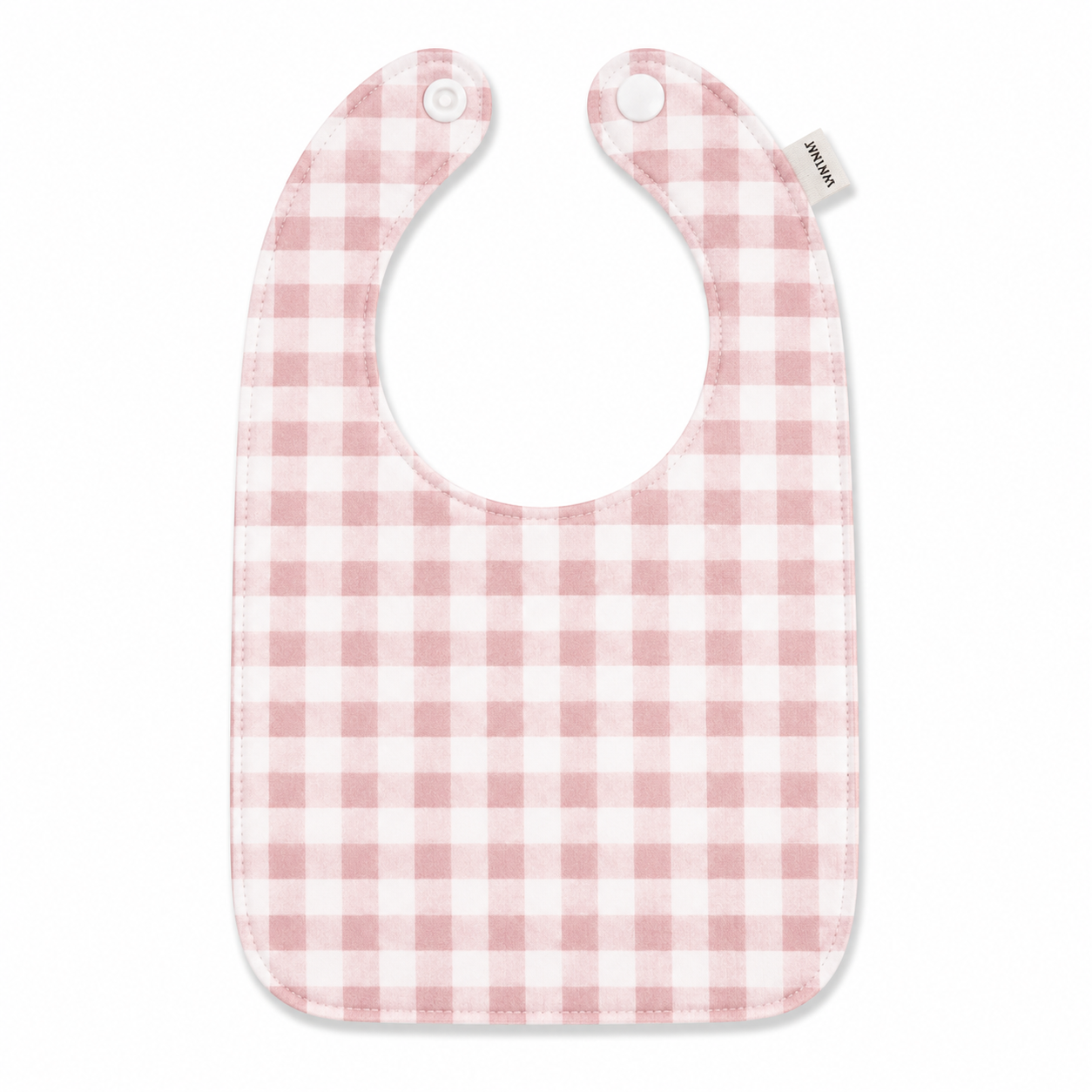 Babero Vichy Rosa Bordado 1 Babero Vichy Rosa Bordado