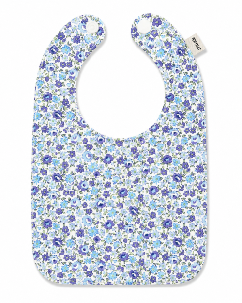 Babero Flores Azules Bordado